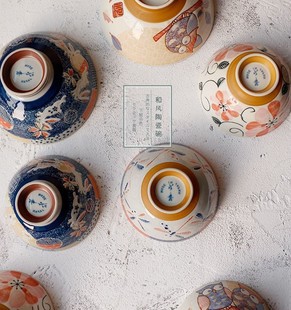 和风味道丨日本进口陶瓷，小碗日式釉下彩动物，动物可爱米饭碗粥碗