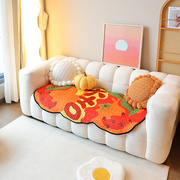 卡通喜庆四季布艺沙发垫客厅，组合防滑抗皱沙发巾，不规则异形坐垫罩