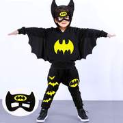 超人衣服童装男童春秋，卫衣超级英雄cos蜘蛛侠表演服儿童蝙蝠套装