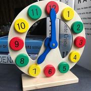 认识时间闹钟玩具钟表木质小时钟宝宝儿童幼儿益智数字早教大钟?