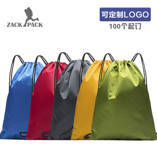 zackpack运动防水牛津布束口袋，定制印logo双肩包抽绳男女篮球背包