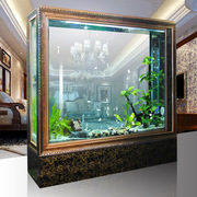鱼缸家用客厅屏风落地式生态，隔断玄关靠墙，奢华免换水现代大型鱼缸