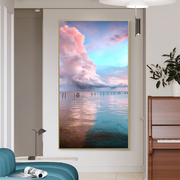 彩色云彩大海横版客厅餐厅沙发背景墙艺术风景装饰画海景帆船挂画