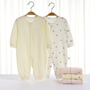男女宝宝连体衣夏季长袖纯棉，空调服薄款婴儿夏天衣服，睡衣0-1-2岁