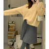 今年流行韩版嫩黄色马海毛针织，开衫女秋冬季软糯奶呼呼浣熊绒毛衣