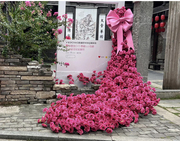 大型玫粉红色玫瑰景区拍照打卡布置商场店铺网红巨型装饰摆件