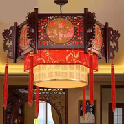 中式餐厅吊灯饭店火锅包厢，走廊复古装饰客厅，走廊户外装饰木艺灯饰