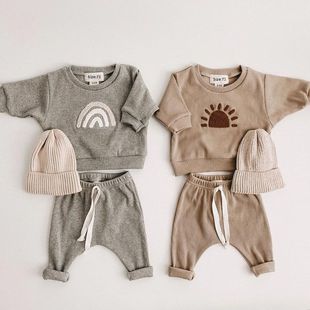 男女宝宝ins韩版秋季长袖卫衣，长裤两件套装，婴儿童可爱休闲外出服