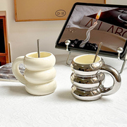 女生情侣陶瓷杯高颜值马克杯简约家用创意咖啡杯下午茶杯喝水杯子