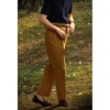 UG男装品牌 进口重磅亚麻面料 意式复古Hollywood 姜黄色高腰西裤