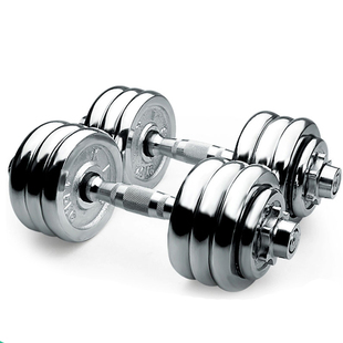 电镀纯金属重量可调节拆卸哑铃，男士家用健身器材，1015203040kg