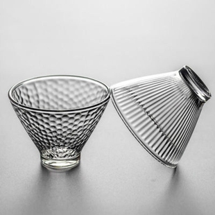 日式玻璃品茗杯小茶杯透明水晶玻璃，功夫茶杯家用喝茶茶碗小茶杯