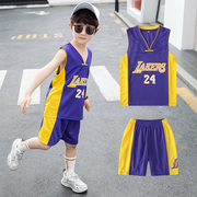 童装套装中大童运动两件套NBA篮球服洛杉矶湖人队科比儿童球衣24