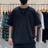 夏季韩版男士圆领短袖T恤百搭潮流时尚极简设计纯色宽松休闲半袖