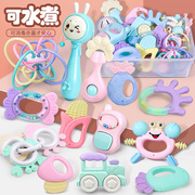 婴儿牙胶玩具，0-1岁新生儿益智玩具，手摇铃3-6月女孩床铃