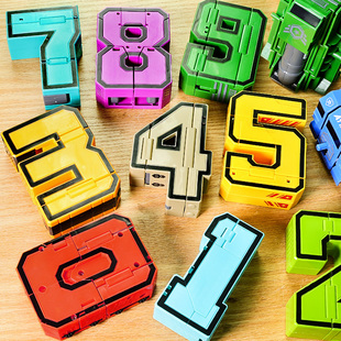 加大数字男孩益智玩具合体机器人字母正版，变形礼物儿童3-4金刚5-9