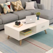 北欧时尚茶几电视柜组合现代简约小户型白色方形木质密度人造板