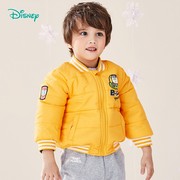 迪士尼童装男童棉服冬季棒球服小童外套加厚保暖儿童飞行员夹克潮