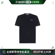 香港直邮Off White男士T恤纯黑色短袖圆领带有微标设计感