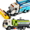 城市运输大卡车环卫，工程小汽车模型儿童男孩，益智塑料拼装积木玩具