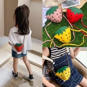 1-6岁儿童草莓斜挎包 女童可爱零钱包韩版婴幼儿小背包宝宝装饰潮