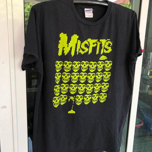 致敬欧美经典朋克式乐队The Misfits骷髅短袖男vintage复古T恤女