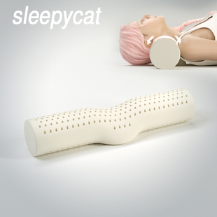 泰国乳胶圆柱颈椎枕小圆，枕护颈专用天然橡胶长条圆形糖果睡眠枕头