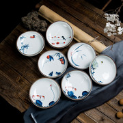 陶瓷茶点盘中式禅意茶食，碟子复古点心，盘糕点盘子手绘茶室水果盘