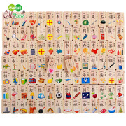 木质儿童玩具木制100片双面汉字多米诺骨牌宝宝早教，学习益智积木