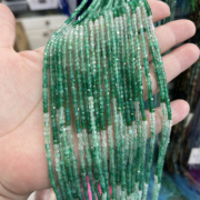 2.5mm天然绿玛瑙方糖渐变色，配珠散珠半成品，38厘米长锁骨链手链配