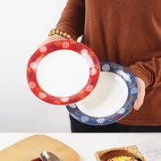 卡通陶瓷平盘儿童餐盘小孩菜盘甜品盘早餐盘鸡蛋盘西餐盘 16.5cm