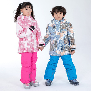 儿童滑雪服套装防风防水男女童，滑雪衣宝宝，加厚棉袄户外御寒冲锋衣