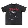 skidrow重磅纯棉水洗，做旧穷街乐队复古美式街头朋克摇滚短袖t恤