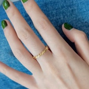 可水洗韩国欧美ins冷淡风个性时尚钱币符号镀18K金色食指戒指