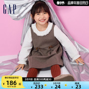 gap女幼春秋甜美风假两件长袖连衣裙儿童装，可爱洋气裙装841055