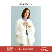 yiner音儿专选女装，2023冬季白色水貂，毛皮皮草保暖短外套