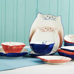 日式釉下彩创意可爱陶瓷餐具