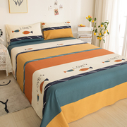 纯棉床单单件100全棉，学生宿舍单人床单三件套1.5米床上用加厚被单