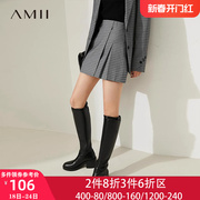 amii2023冬英式格子，半身裙女春冬a字短裙，通勤百搭裙子