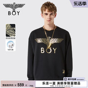 经典款BOYLONDON冬情侣款logo圆领休闲百搭潮牌卫衣N03909