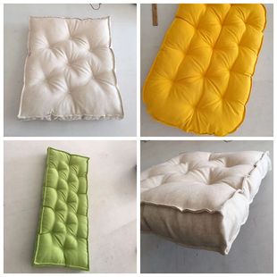 亚麻布沙发垫泡泡垫长方形可订做飘窗垫地垫，沙发垫床头垫子现代