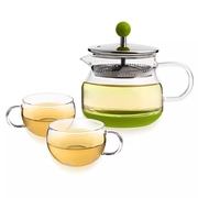 Stylor花色优品玻璃茶具茶杯实用创意Mini茶壶飘逸杯套装