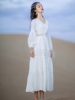 茶卡盐湖青海湖沙漠旅游拍照衣服白色连衣裙女民族风超仙度假长裙