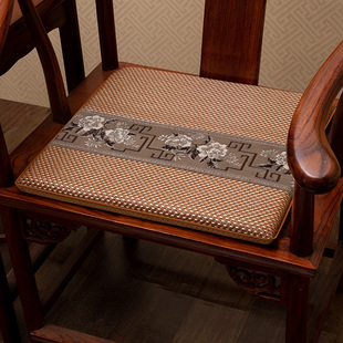 定制沙发凉席坐垫椅垫新中式太师椅，茶椅圈椅餐椅垫藤席红木椅子垫