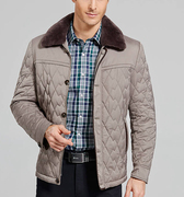 杉系列冬季男士羊羔毛领短款棉衣休闲棉服外套 T34M001