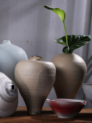 手工复古陶瓷花瓶新中式摆件花艺诧寂风居家室内创意简约装饰客厅