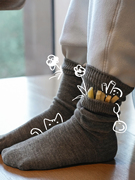 BEEFF “手工口袋”袜子 趣味复古粗针长筒棉袜无骨保暖 2024限定
