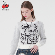 kirsh大樱桃秋季短款毛衣樱桃兔高级感针织衫设计感少女