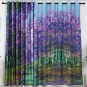 浪漫紫色森林系成品窗帘，客厅卧室书房飘窗纱帘，加厚隔热遮光窗帘
