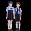 幼儿园班服入园照翻领短裙白色学院风夏装演出服两件套红色一年级